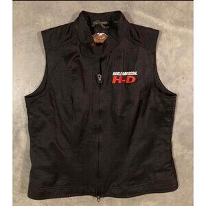 Harley Davidson Vest Full Zip Black Cotton Nylon Women’s Small